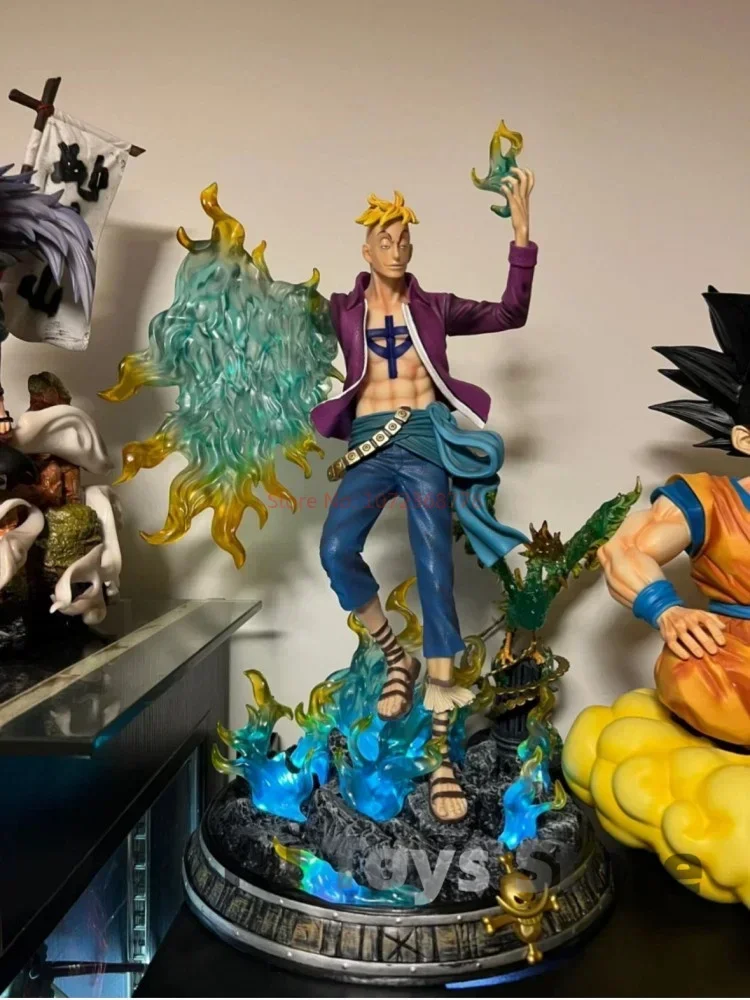 One Piece 48cm Pvc Model Figures Marco Dolls Fire Phoenix Undead Bird Luminous Anime Figures Statue Decor Children's Toys Gifts