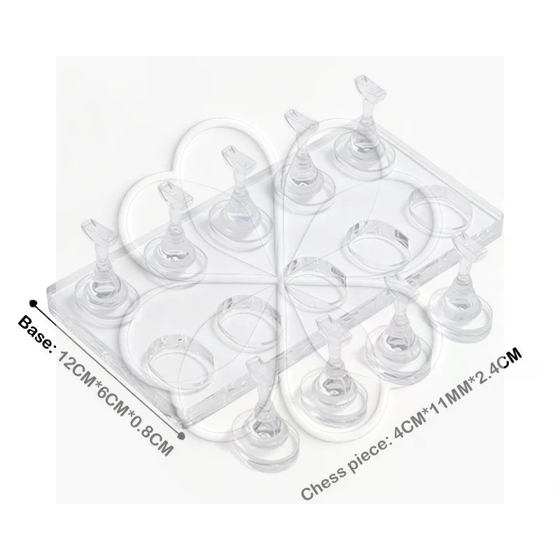 Acrylic Non Magnetic Nail Art Practice Stand Multiple Base Shapes Anti-slip Bottom for DIY Manicure Home Salon Professional Use