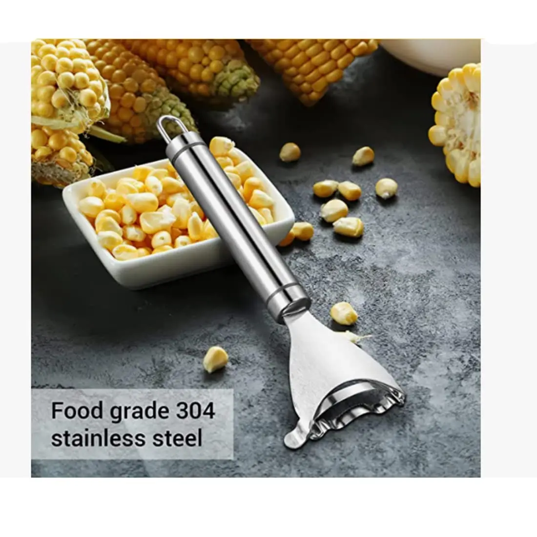 Home Y-Shaped Corn Peeler - Stainless Steel Fast Kernel Remover 3 Seconds Per Corn Kitchen Corn Shelling Lazy Tool image 4