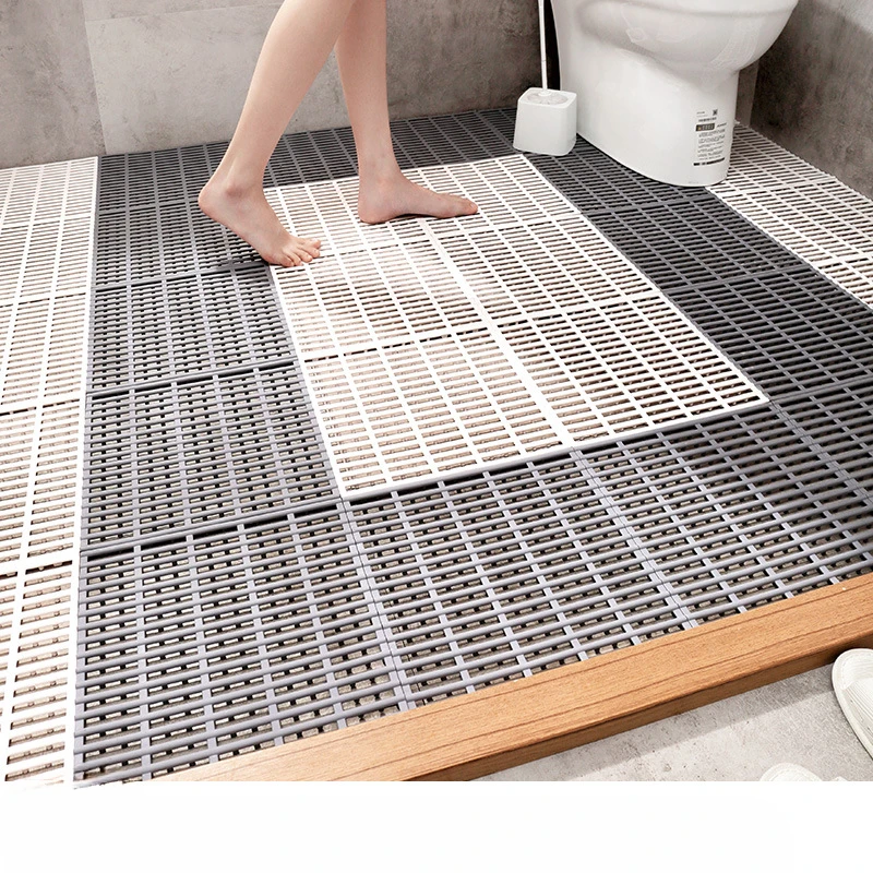 Household Bath Mats Waterproof Non-slip Multipurpose Cuttable Hollow Shower Mat for Kitchen Bathroom Balcony 30x30cm