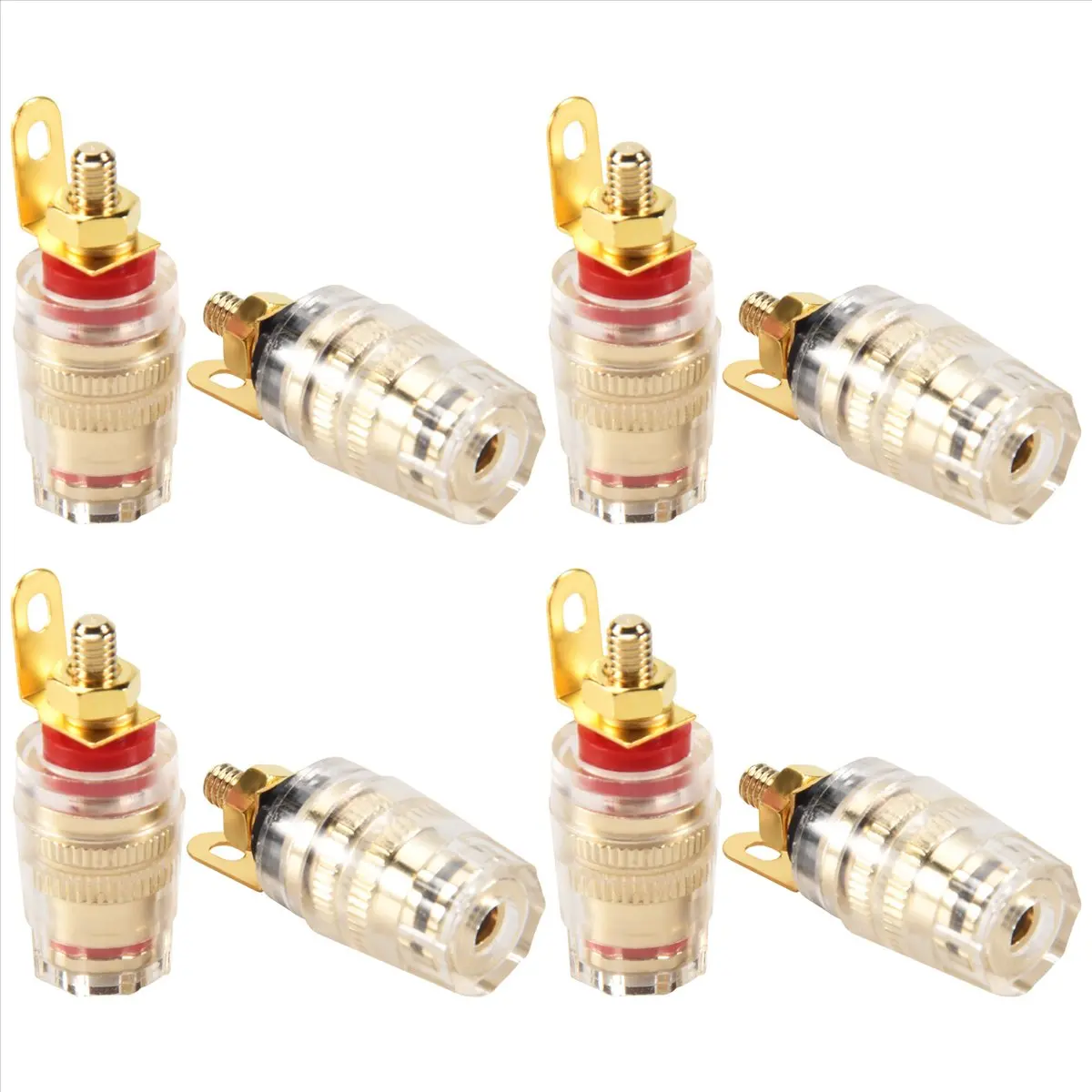 TCE 8Pcs 4mm Amplifier Speaker Terminal Binding Post Banana Plug Jack