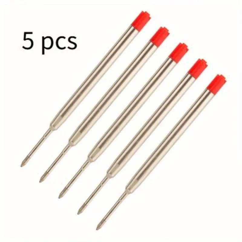 5 Pack Large Capacity Ballpoint Pen Replacement Cores Red & Black Non-Refillable Office School Supply Writing Instrument