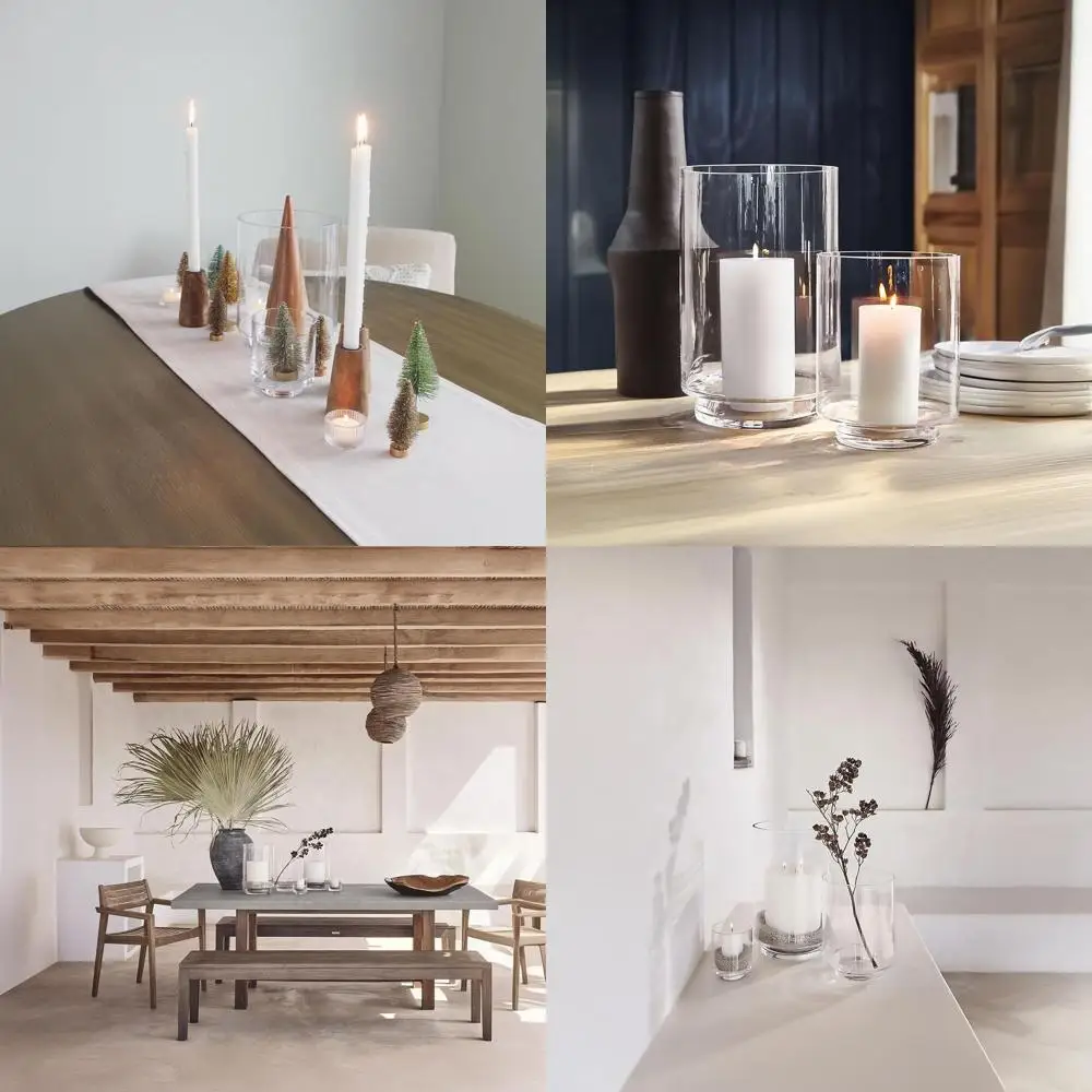 

3-Piece Clear Glass Pedestal Candle Holder Set, Ideal for Decorative Vases and Pillar Candles, Elegant Cylinder Design with Roun