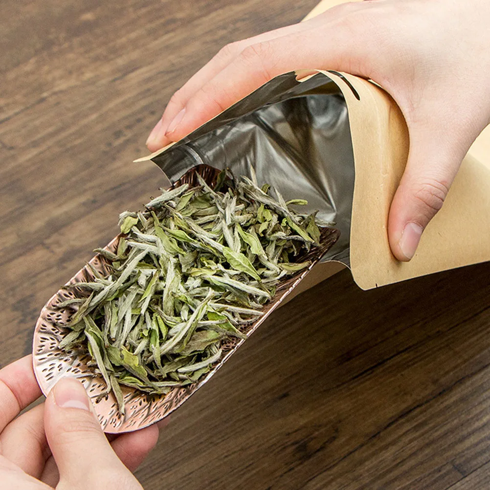 

10Pcs Kraft Paper Self Standing Zipper Pouch Food Grade Waterproof Resealable Storage Bags for Dry Goods Tea Cookies Grain