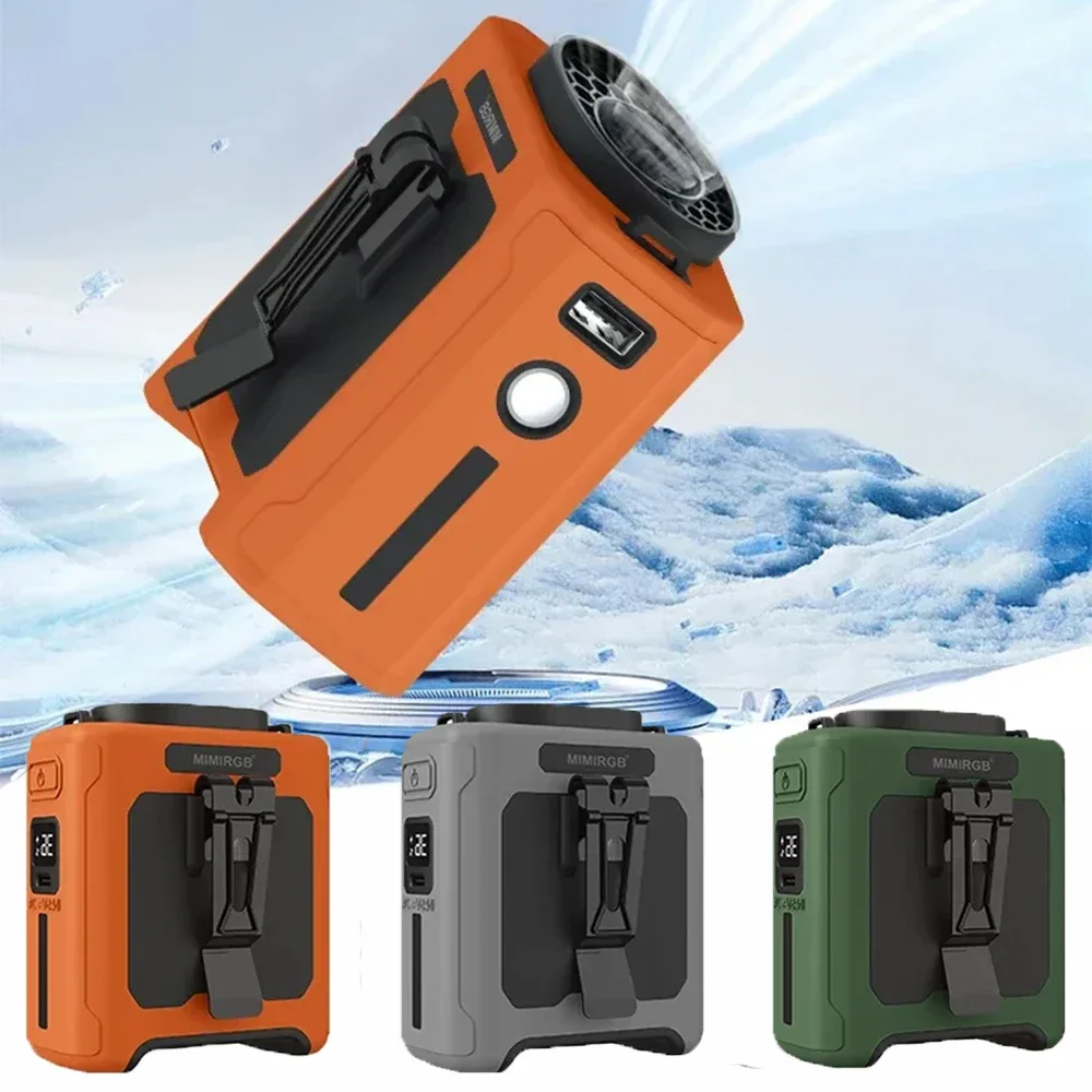 

10000mAh Portable Waist Fan LED Lighting Hanging Neck Fan with Power Bank 5 Speed Strong Airflow Cooling Fan for Outdoor Working