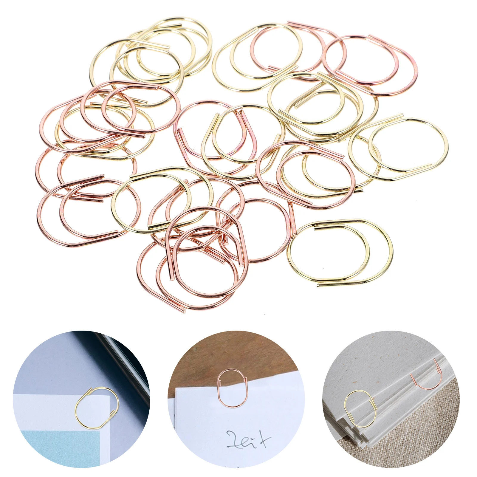 24 Pcs Office Supplies Metal Fat Paper Clip File Clips Small Paperclips Creative Shaped Child