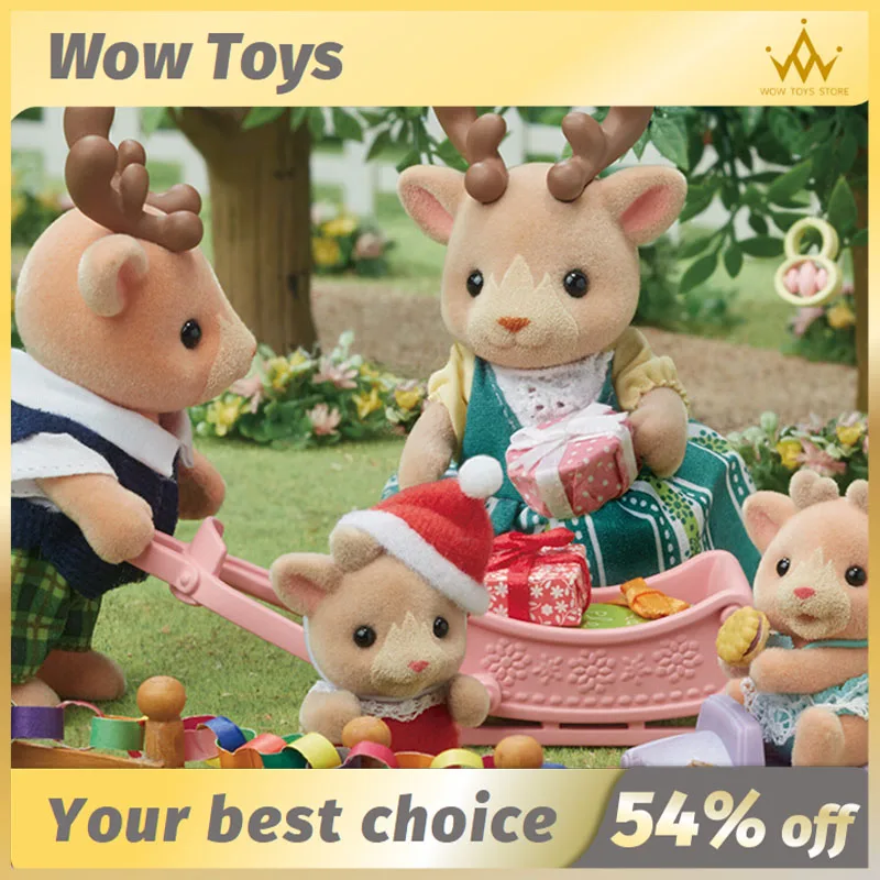 

Genuine Sylvanian Families Reindeer Family Girl Birthday Gift Children Toys Doll Collectible Souvenir Doll Anime Peripherals