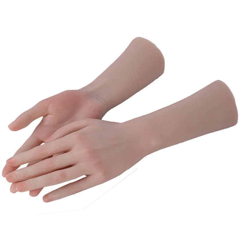 Lifelike Silicone Hand Model Female False Nail Practice Mannequin for Manicure Art Training Photograph Jewelry Display TGDW05