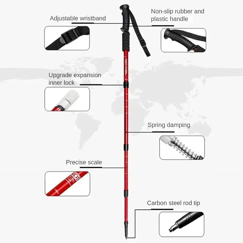 Multi Functional Aluminum Hiking Stick 4