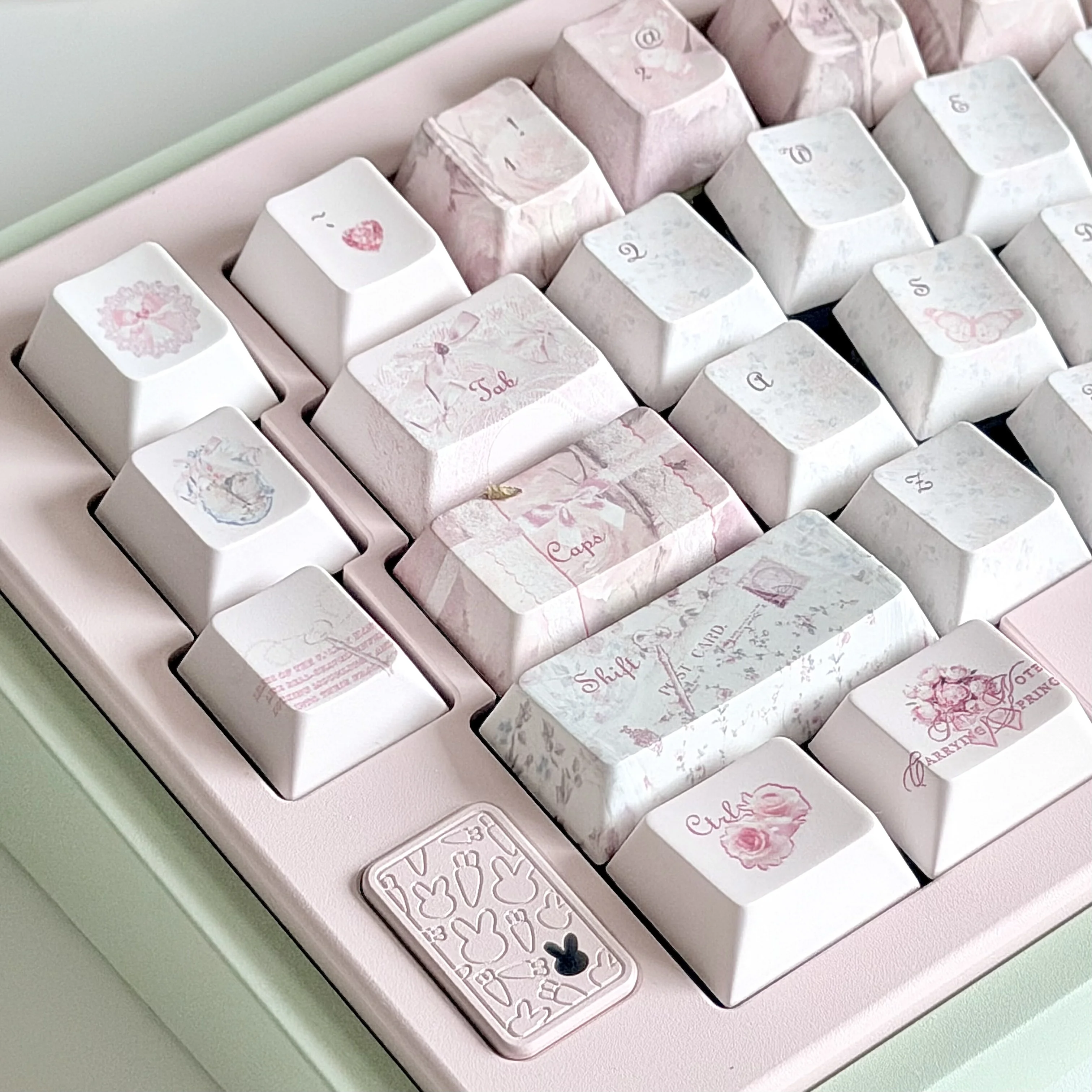 Rose Old Story Keycaps Set Custom PBT Sublimation Keyboard Caps 139key Cherry Profile Keycap for Mechanical Keyboard Accessories