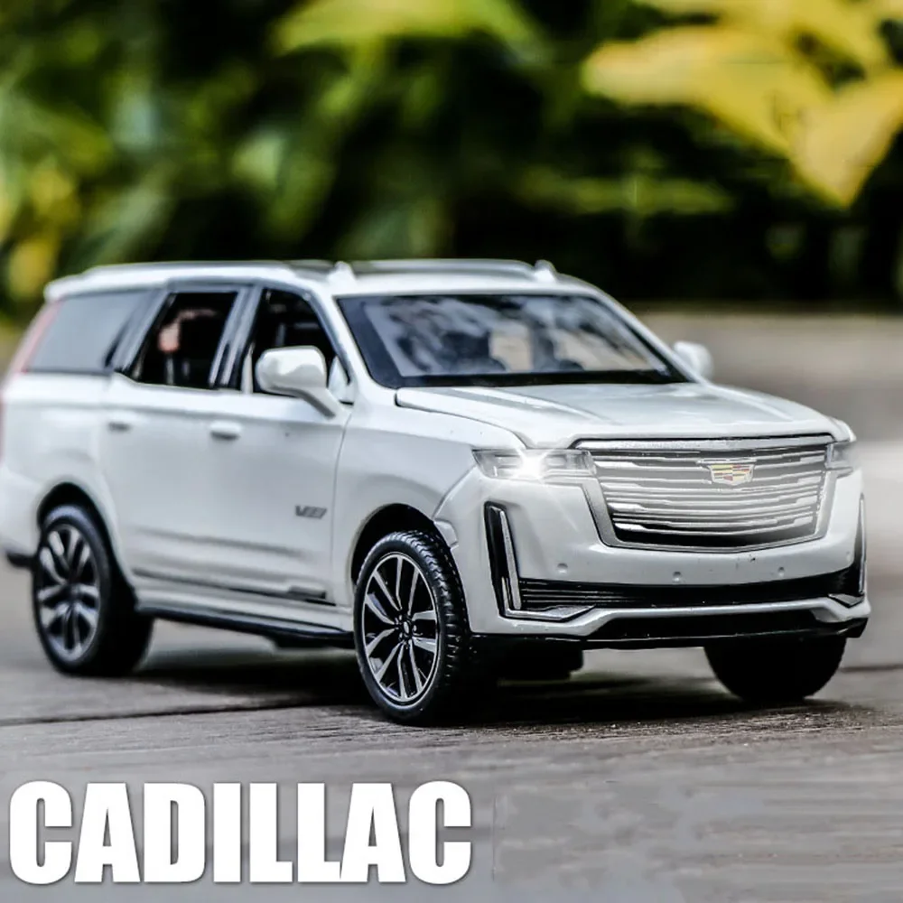 1:32 Cadillac Escalade Legierung Miniaturmodelle Spielzeug Diecast Autos 6 Türen geöffnet Sound Licht zurückziehen Modelle Kinder Weihnachtsgeschenke