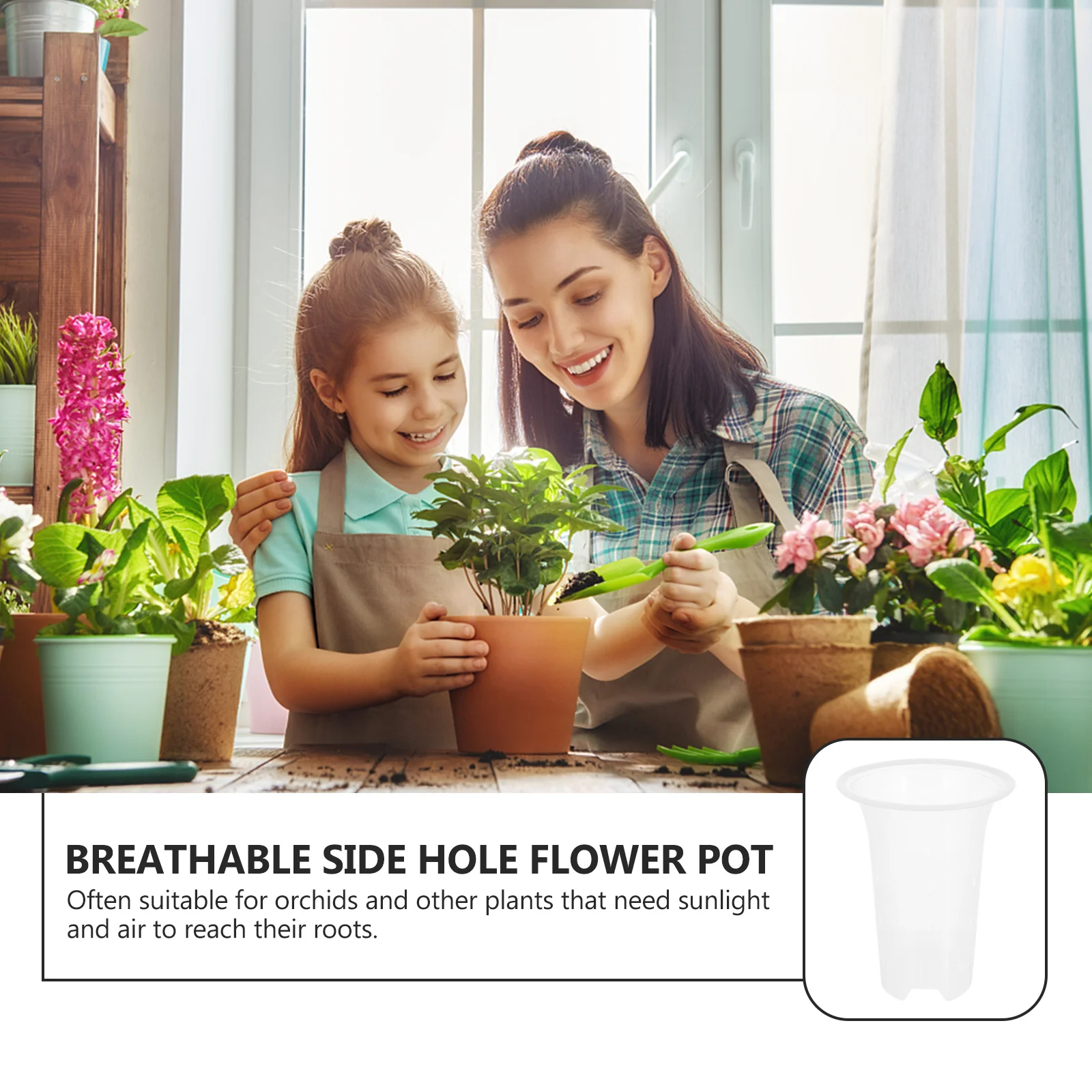 

5Pcs Orchid Planting Pots Durable Plastic Gardening Containers with Drainage Holes for Root Health Orchid Planting Pots