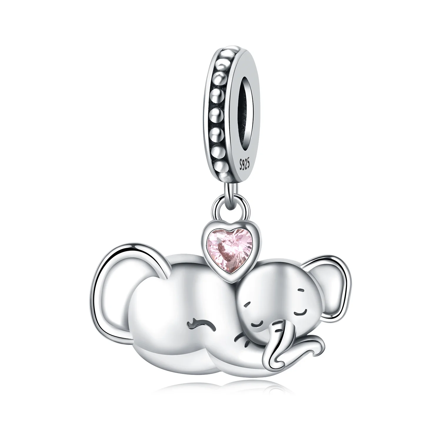 CYCUFF 925 Sterling Silber Familien-Tier-Elefanten-Charms, Perlenanhänger für DIY-Armbänder, Halsketten, Schmuck, Souvenir-Geschenke
