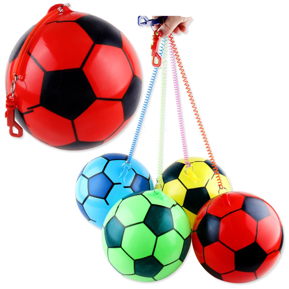 4 pçs 20cm engrossado pvc inflável bola de futebol praia piscina parque aquático ao ar livre indoor crianças jogo playground prática com corrente