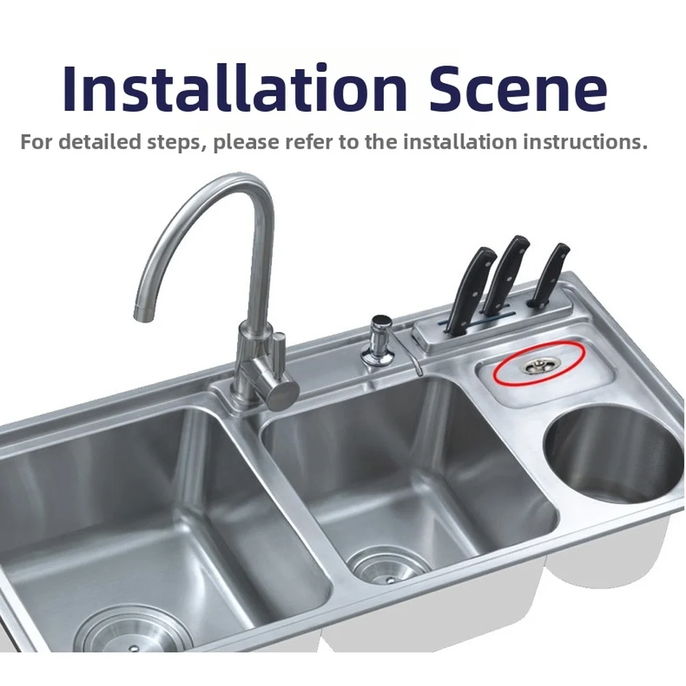 Kitchen Sink Round Overflow Head PP Gray Upward Flow 37mm OD 29.4mm ID 250mm Pipe Fits Standard 21mm Overflow Tube