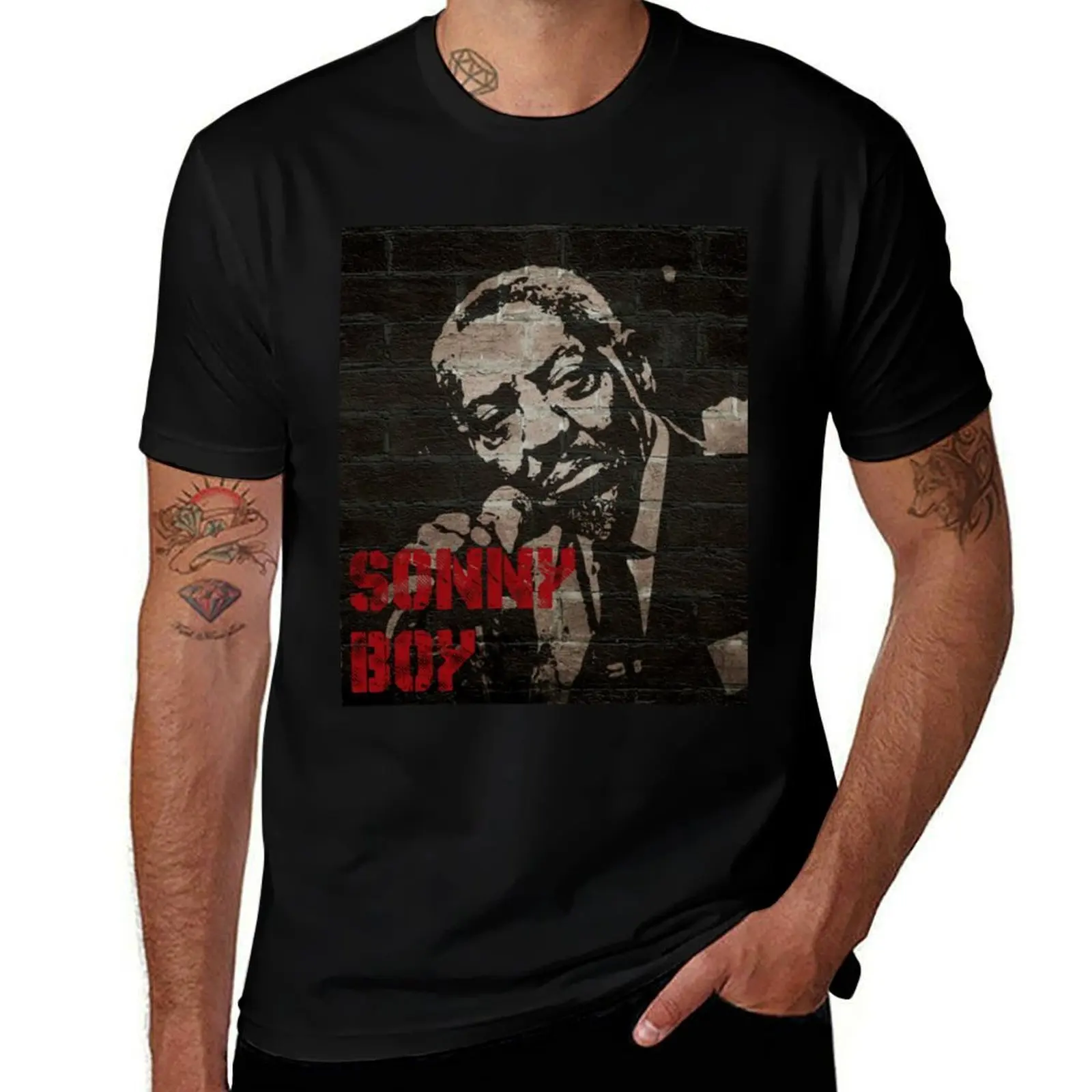 

graffiti art: Sonny Boy Williamson T-Shirt Casual Holiday Short Sleeve Tee