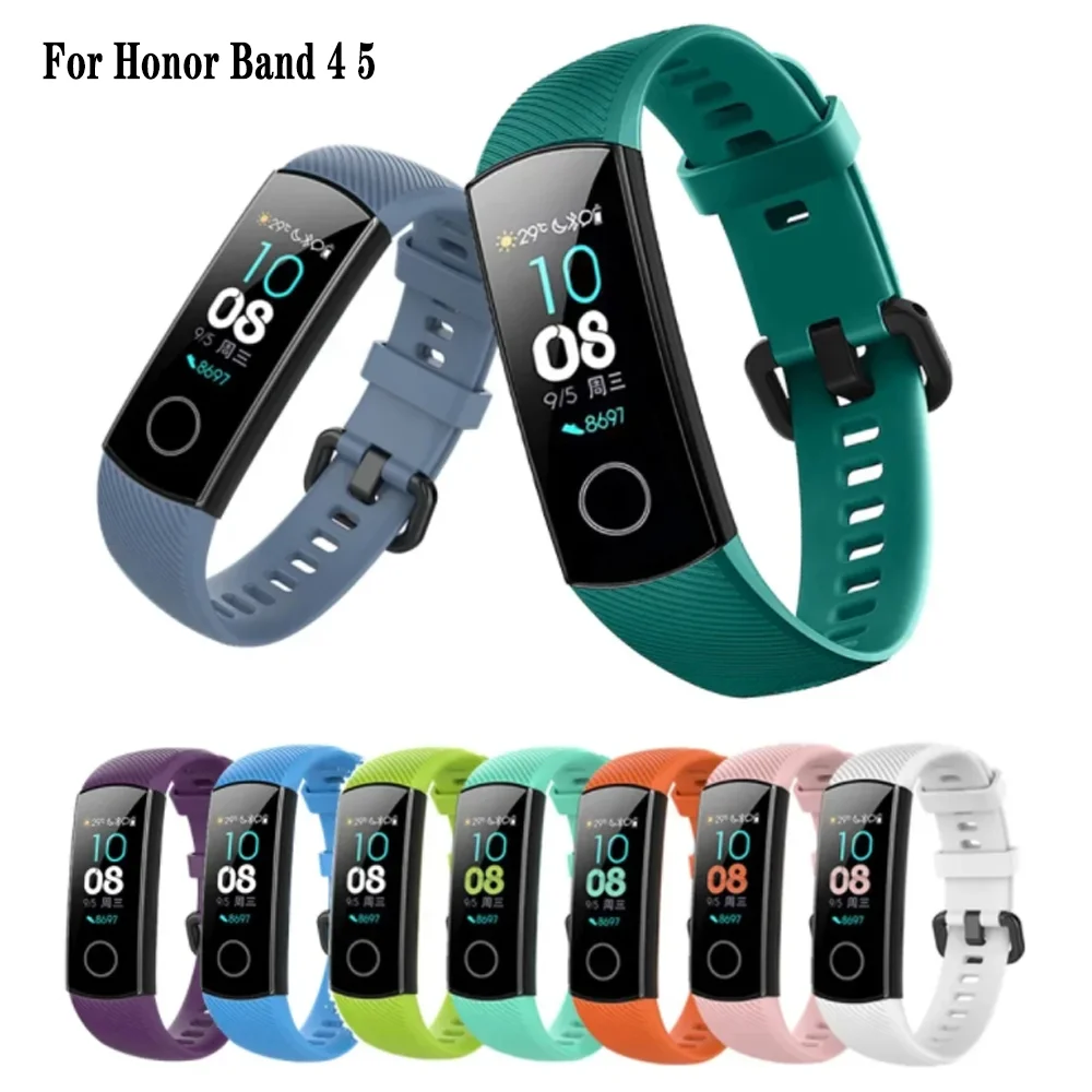 Honor Band 4 5 용 스포츠 실리콘 스트랩 팔찌, 교체 스트랩, Huawei Honor Band 5 4 용 액세서리