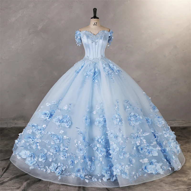 Sweet Flower 15 Quinceanera Dresses Ball Gown Shinny Party Dresses 15 Year Old Dress For Quinceanera Customized 2025 New
