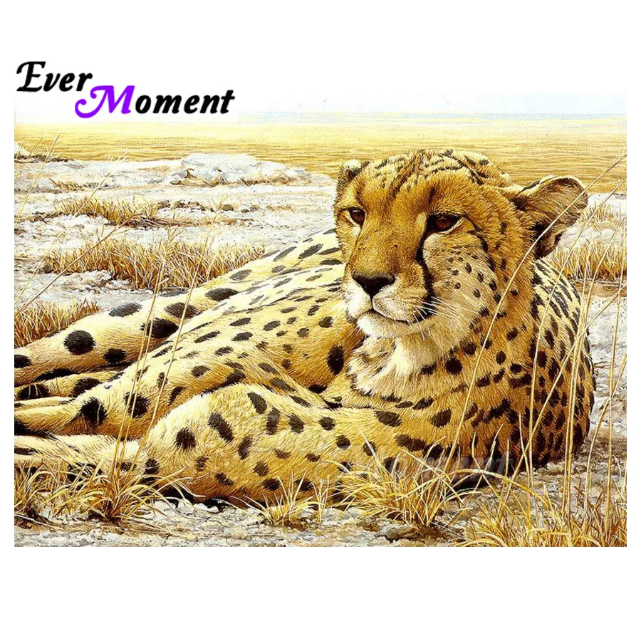 

Ever Moment Diamond Painting Handmade Picture Of Rhinestone Leopard Mosaic Full Square Diamond Embroidery Decoration ASF1535