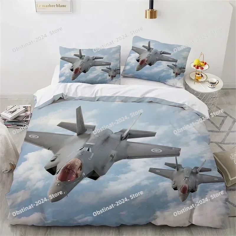 Airplane Duvet Cover King Queen Size Microfiber Flying Plane Bedding Set Aircraft Sky Print Comforter Cover For Kids Boys Girls