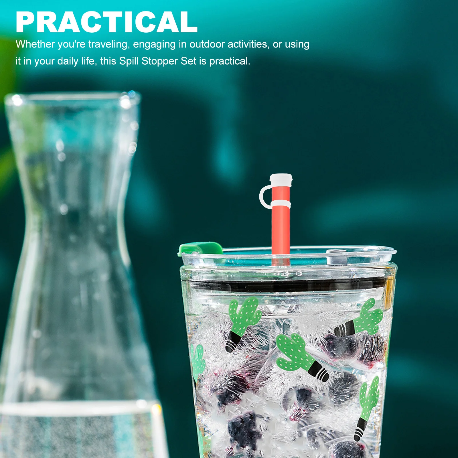 

6 White Silicone Leak Proof Stopper for Tumbler Cups Straw Cover Caps Non Spill Travel Daily Use Kitchen Bar Accessories