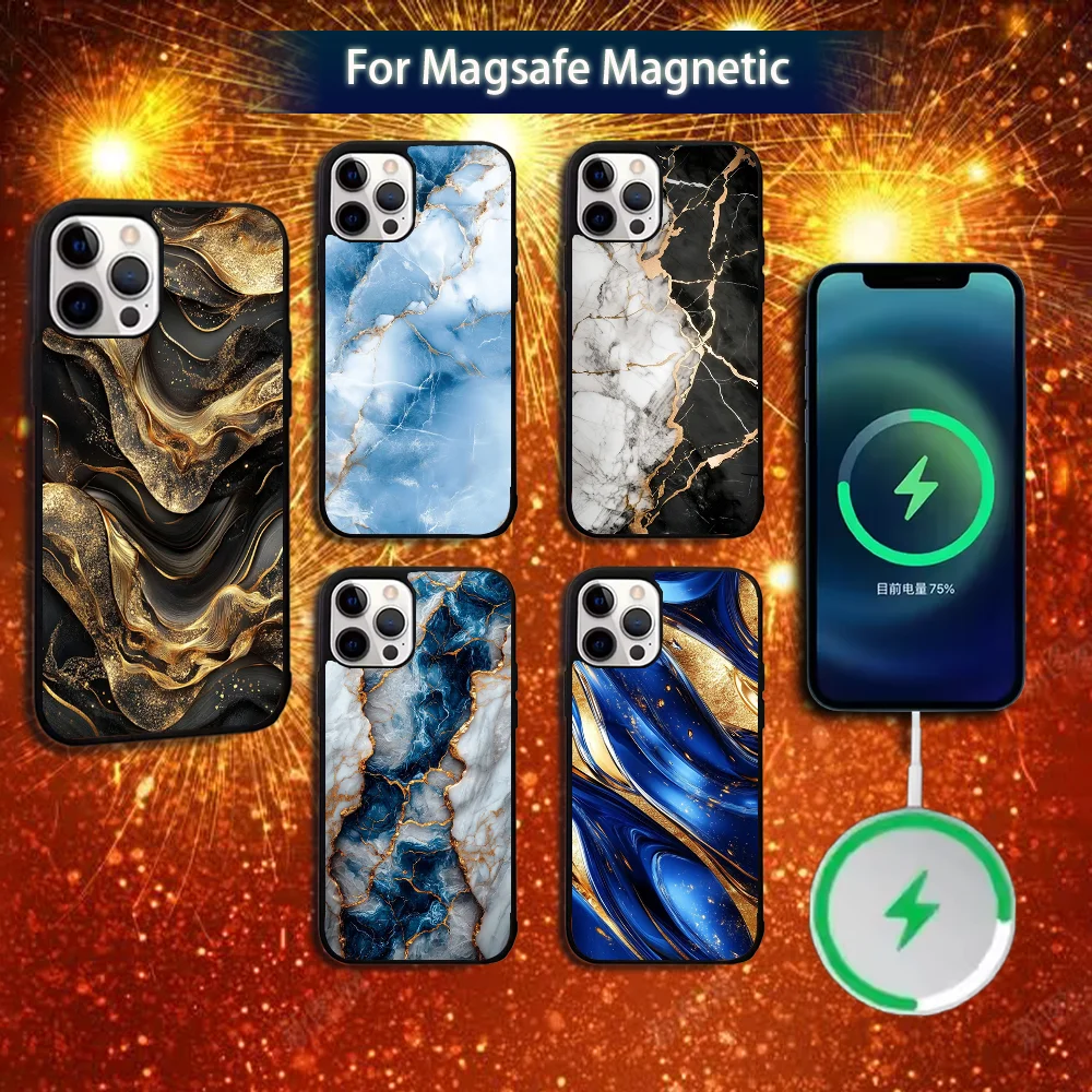 

Black Gold Marble Art Phone Case For iPhone 16e,16,15,14,13,12,11,Plus,Pro,Max,Mini Magsafe Magnetic Wireless Charging