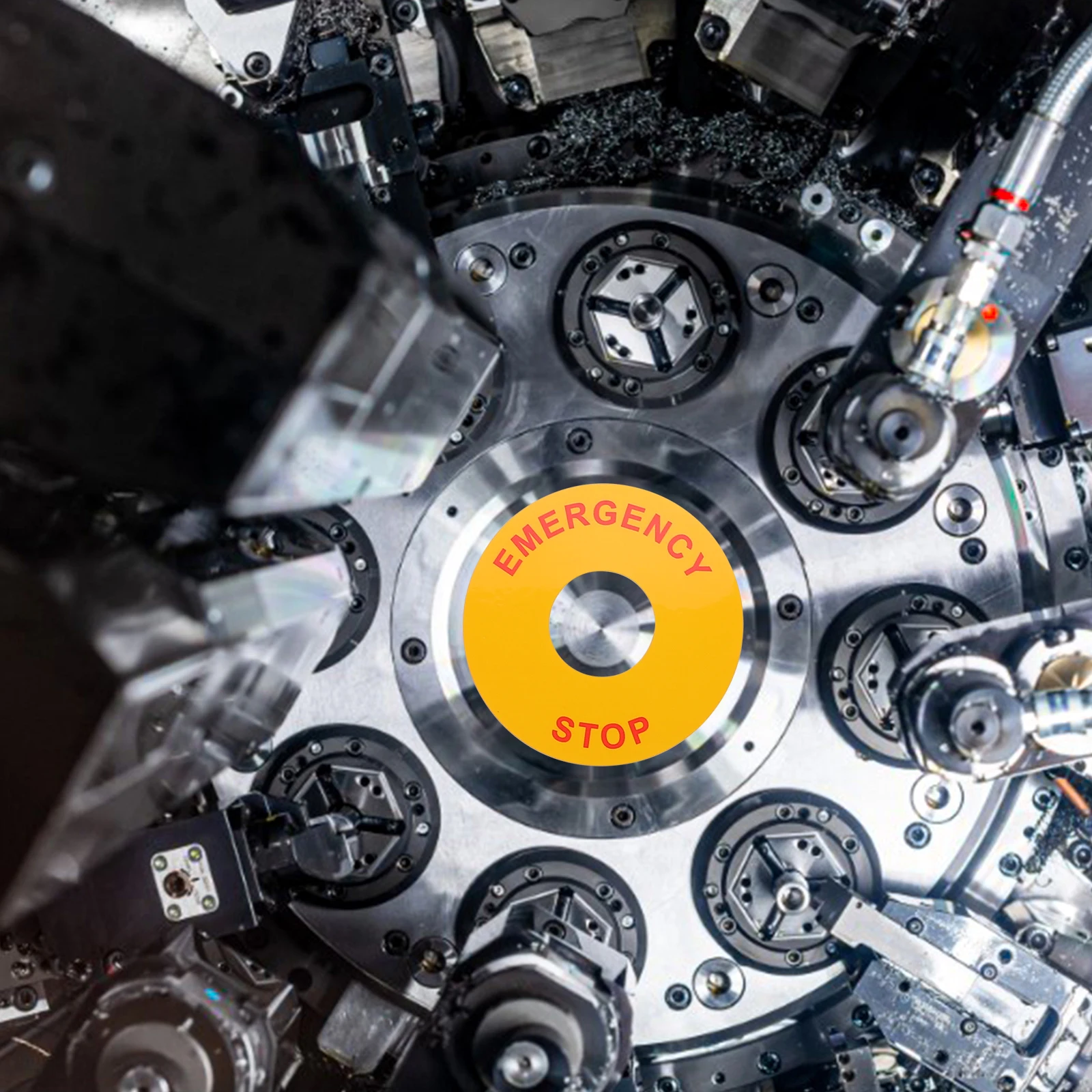 8Pcs Warehouse Suitable Electric Equipment Caution Sticker Effective Emergency Stop Sign Decal Community Center Safety Labels