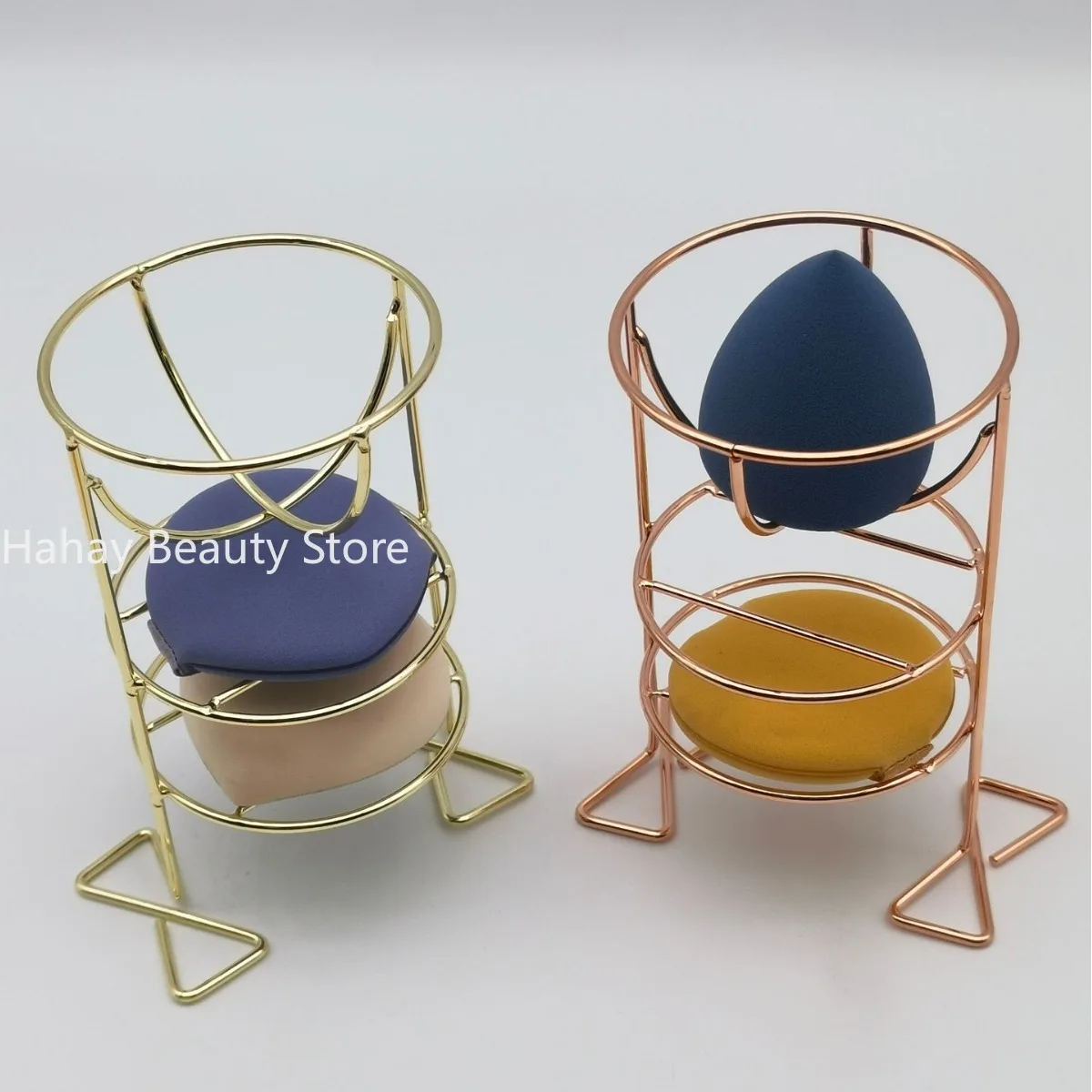1Pc Metalen Beugel Make-up Bladerdeeg Rack Cosmetische Houder Blender Display Stand Legering Drogen Power Make Up Spons Gereedschap