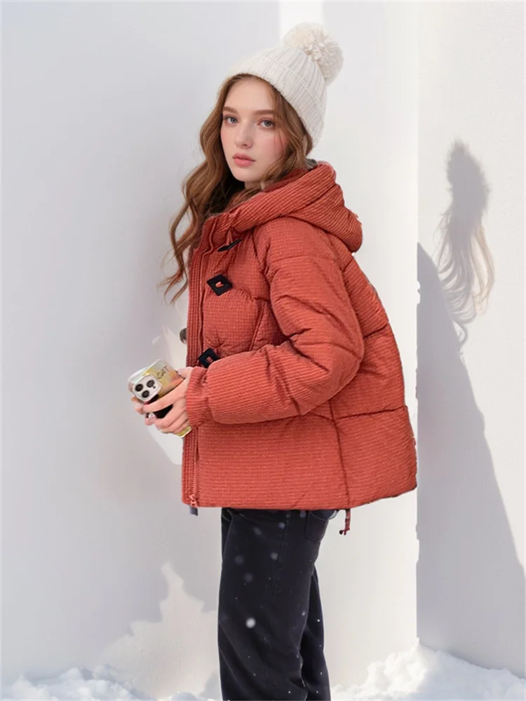 Cute Woman Down Coat Winter Short Jacket 2024 New Design Thick Hooded Zipper Thicken Coat Stylish Woman Winter Padded Clothes