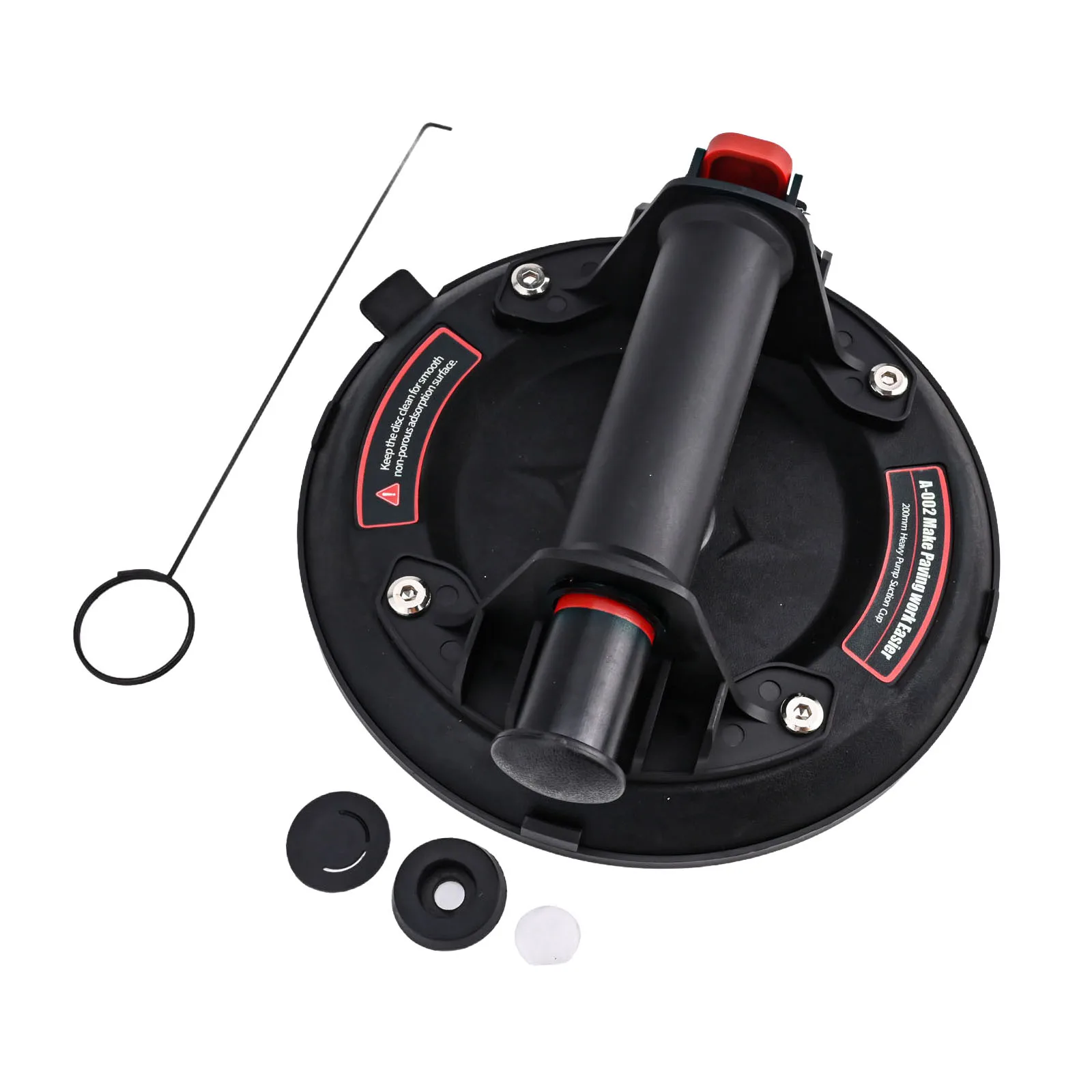Electric Vacuum Suction Cup 8 inch for Lifting Glass Panels Tiles and Stone Slabs with Digital Pressure Readout and Button Start