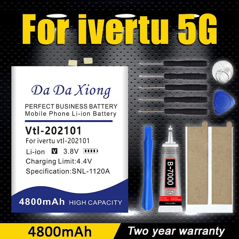 

Аккумулятор для мобильного телефона Ivertu Vtl-202101 5G, долговечный, 4800 мАч, с бесплатными инструментами
