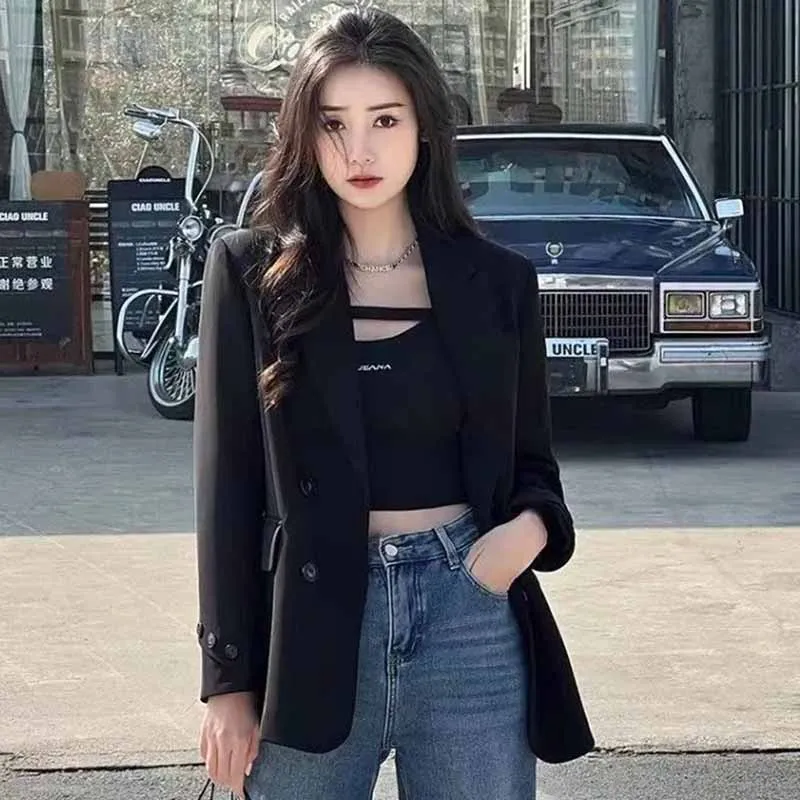 2024 Spring And Autumn AnnalsFemale New Versatile Appear Thin Small Cardigan Blouse Korean Loose Fitting Temperament Small Suit