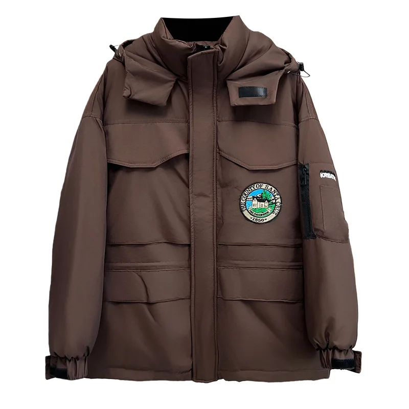 

XXXXL модные женские парки больших размеров, зимние новые повседневные утепленные рабочие костюмы, куртка на хлопковой подкладке, теплые пальто с капюшоном и аппликацией 0639