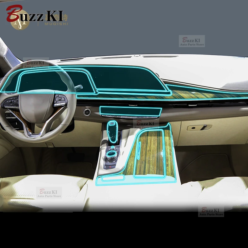 For Cadillac ESCALADE 2021-2023 Car Interior Film Dashboard piano board Shift center console Anti-scratch transparent TPU Film