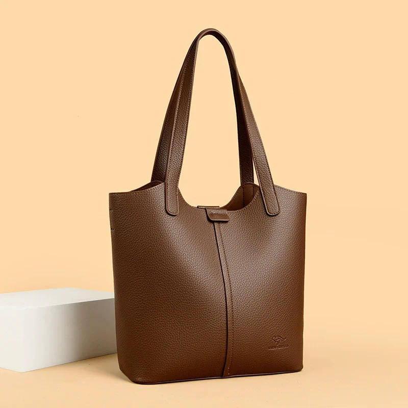 2025 NEW Soft Pu Leather Shoulder Carrying Hobo Bag for Women Female Purse Simple Top-handle Handbag Commuting Tote Sac 가방 сумка