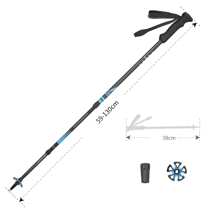 Entai Outdoor Portable Hiking Stick Telescopic Collapsible EVA Aluminum alloy 6061 Hiking Stick Trekking Pole