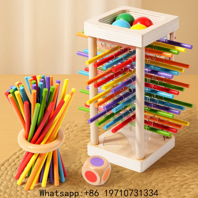 

New 3in1 Stick and Tower Game Wooden Arithmetic Early Education Toys Thinking Training Parent-child Interactive Toy