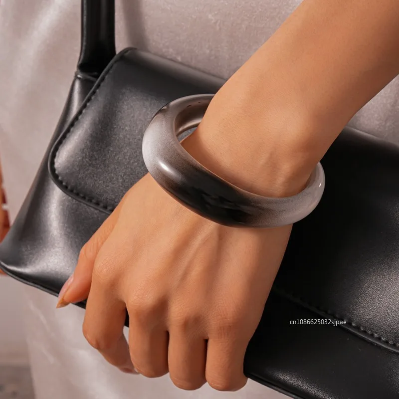 جديد النمط الصيني الاكريليك التدرج الإسورة للنساء هندسية التعميم افتتاح الراقية سوار المرأة حلية مجوهرات 2025 هدية #4