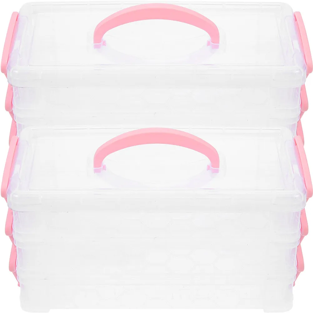 2pcs-simple-color-large-capacity-pencil-case-stackable-3-layer-stationery-box-portable-lightweight-school-supply-organizer