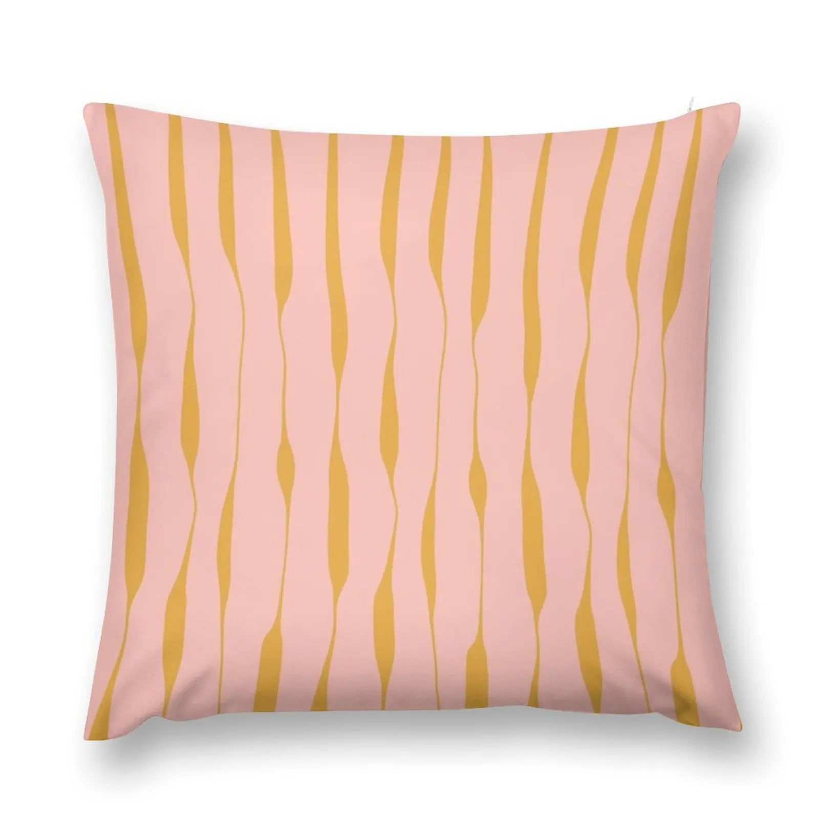 

Threaded Stripe Painted Pattern in Mustard and Blush Pink Throw Pillow Pillowcase christmas cushions covers pillow