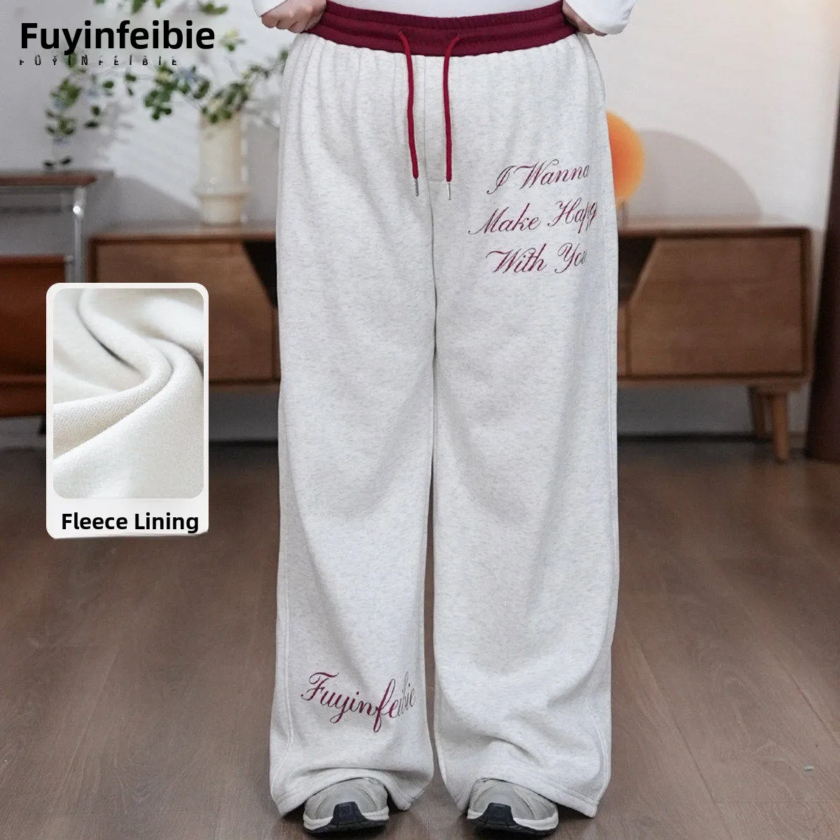 

Широкие брюки с высокой талией, повседневные, тонкие, свободного кроя, больших размеров, женские, зимние, удобные, из смесового хлопка