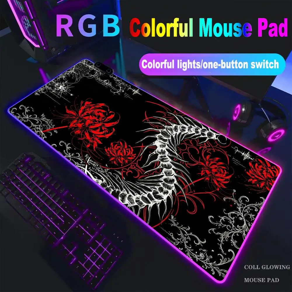 

Gothic Centipede Mouse Pad High-end E-sports Mouse Pad RGB LED Large Student Writing Pad Gamer Luminous Desk Mat Carpet HYBXXC