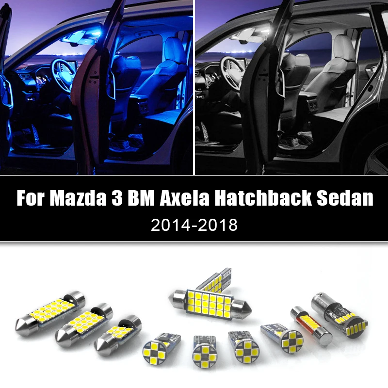 

For Mazda 3 BM Axela Hatchback Sedan 2014 2015 2016 2017 2018 5pcs Car LED Bulbs Interior Reading Lamps Trunk Light Accessories