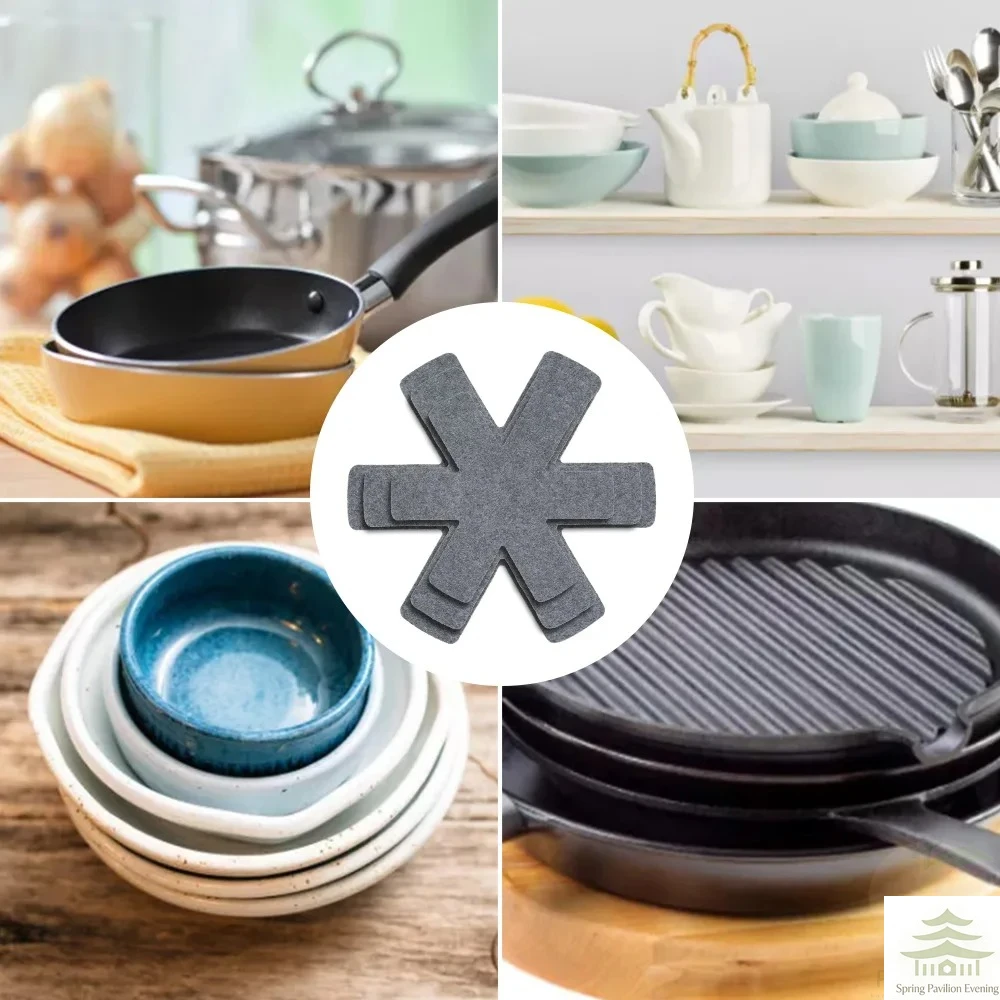 Pot and Pan Protectors 12Pcs Pot Dividers Pad Non-woven 3 Sizes Pans Separator Pads for Protecting Separators Pads Cookware image 4