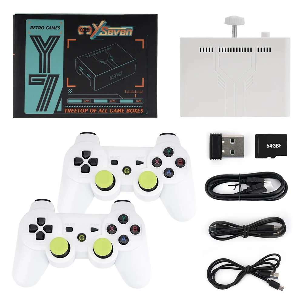 Y7 Video Game Console Linux System 256G Built 12000 Games Rechargeable Wireless Handle Low Latency Connection Player Gift