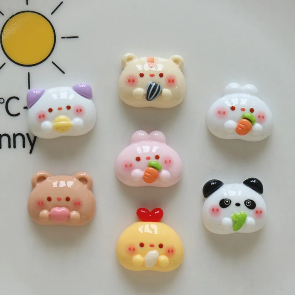 10pcs Cute Cartoon Kawaii Cat Animal Food Flat Back Resin DIY Scrapbooking Cabochons Decoration Accessories