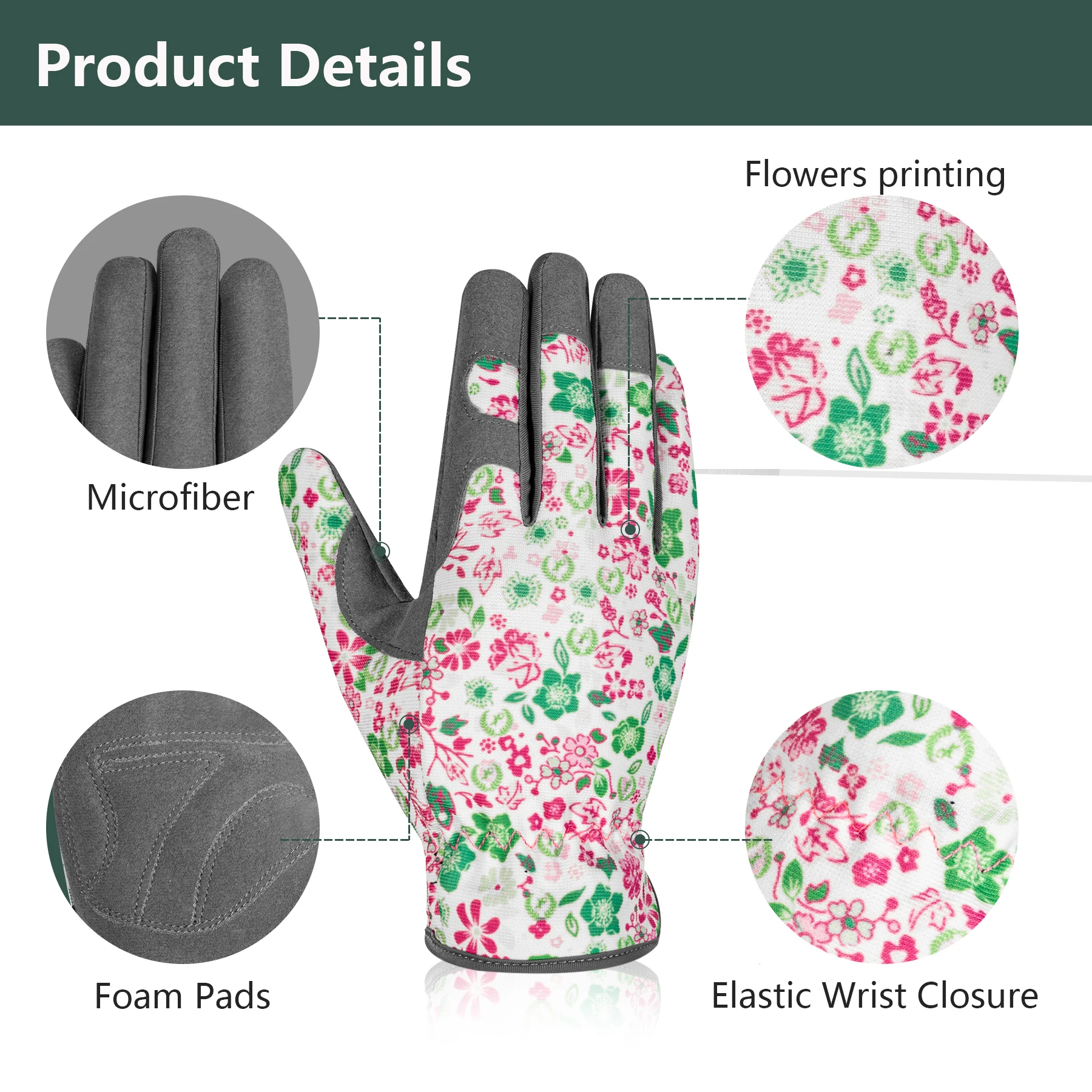 Gardening Gloves Breathable Puncture Resistant Weeding Working Gloves for Daily House Work,Farm Digging, Floral Planting,Pruning