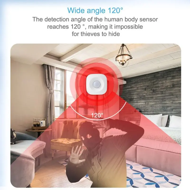 Tuya-Sensor de movimiento PIR inteligente WIFI, Detector de movimiento de cuerpo humano inalámbrico, sistema de automatización del hogar, Control