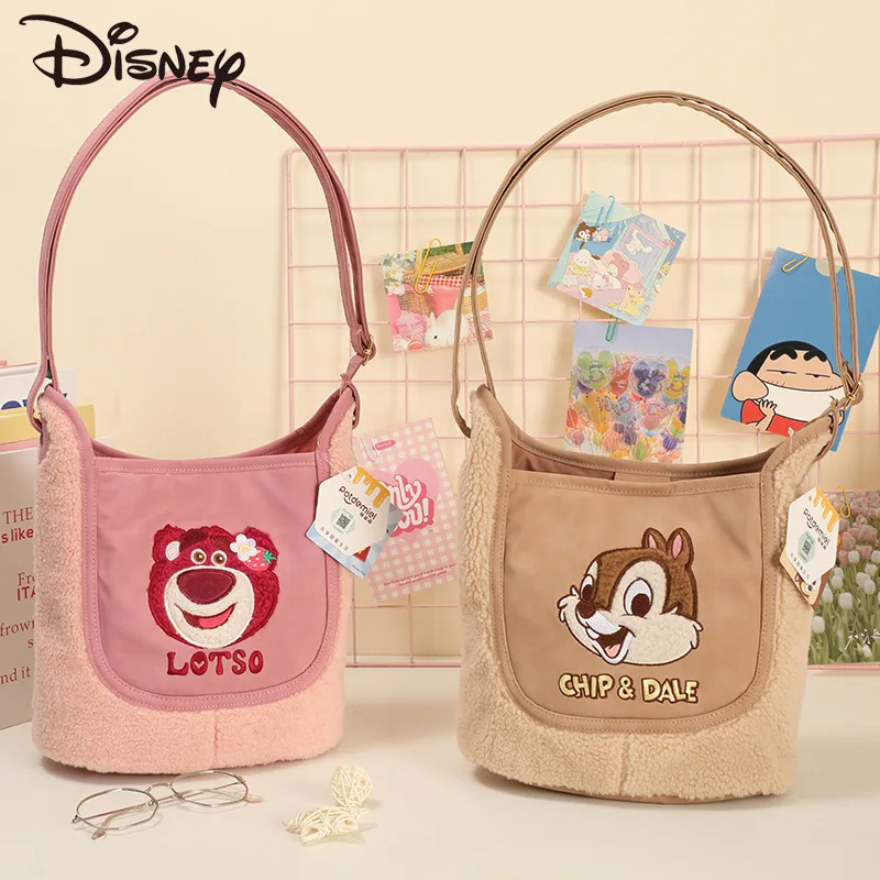 

Disney New Women'S Plush Shoulder Bag Luxury Brand Original Women'S Handbag Cartoon Cute Women'S Bag Large Capacity High Quality