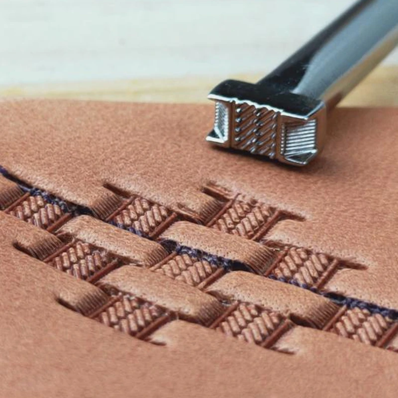 

Leather Carving Tool DIY Hand made Steel Matt woven Printing tool emboss stamp